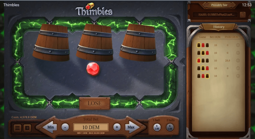 Jogue Thimbles Onde Quiser